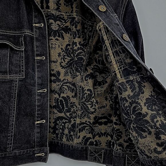 Liz Claiborne Womens Black Denim Jacket Size Petite Small Lizwear - Picture 3 of 11
